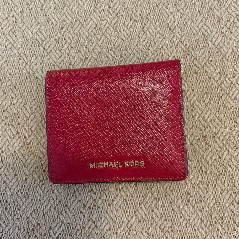 Michael Kors Red Snap/Zipper Wallet